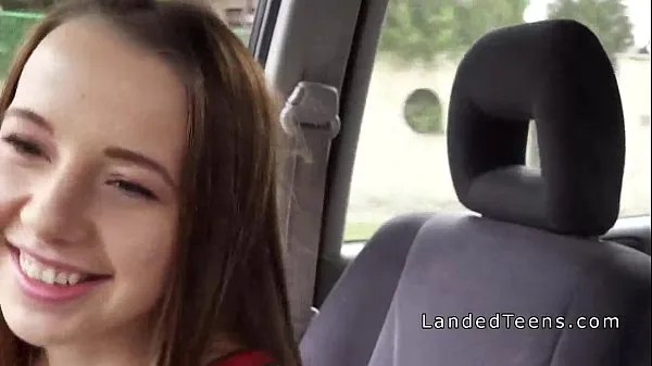 Show Cute teen hitchhiker sucks cock in car drive Movies