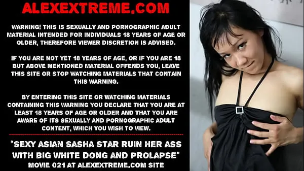 عرض Sexy asian Sasha Star ruin her ass with big white dong and prolapse أفلام Drive