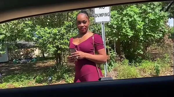 Show Ebony hottie gives blowjob for a ride drive Movies