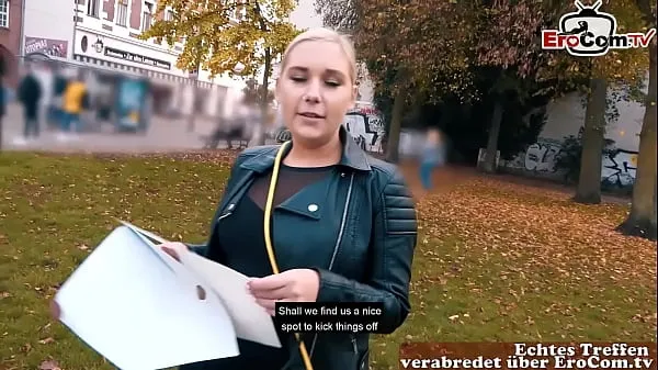Visa German blonde with natural tits pick up at the street drivfilmer